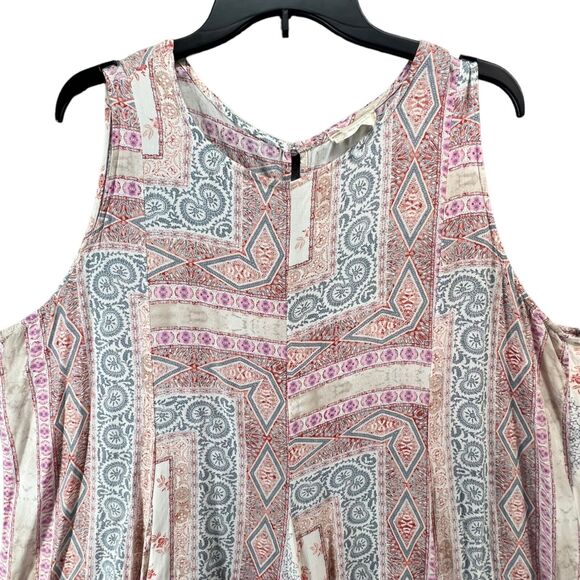 Altar'd State Dress L Multicolor Bandana Print Sleeveless Flowy Boho Western - Picture 4 of 14